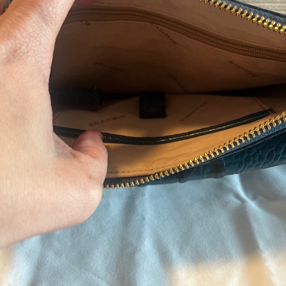 Brahmin Small Hallie Vibrant Azure Top Handle Crossbody Bag NWOT - Picture 9 of 16